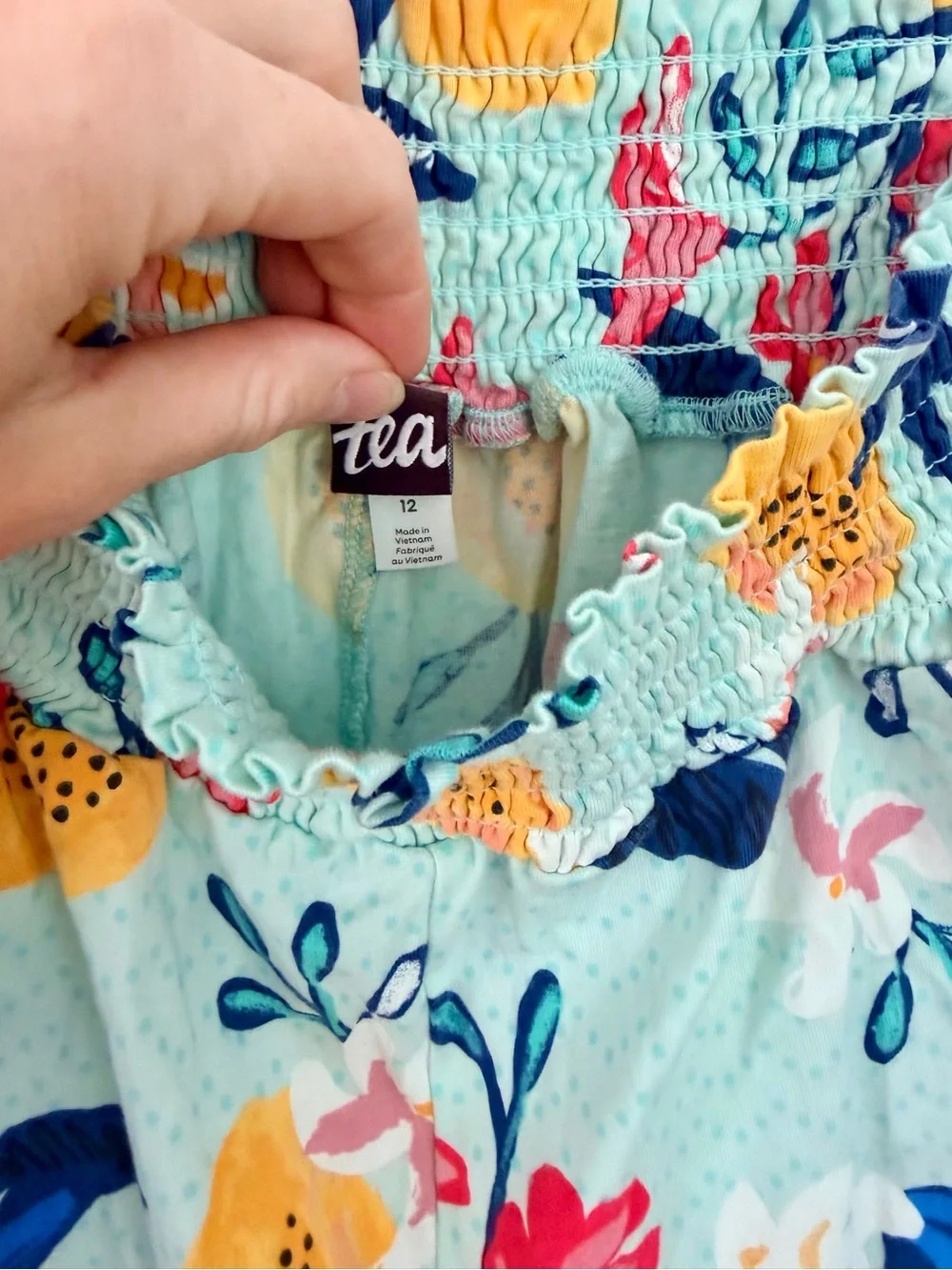 Tea Collection Light Aqua Tropical Fruit Print Matching Shorts Set